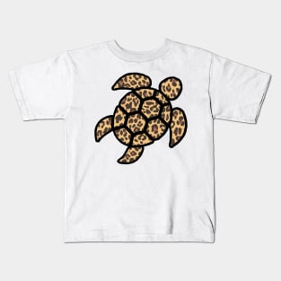 vsco turtle cheetah print Kids T-Shirt
